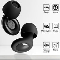 Ear Plugs for Noise Reduction, Reusable Hearing Protection in Flexible Silicone for Sleep, Black