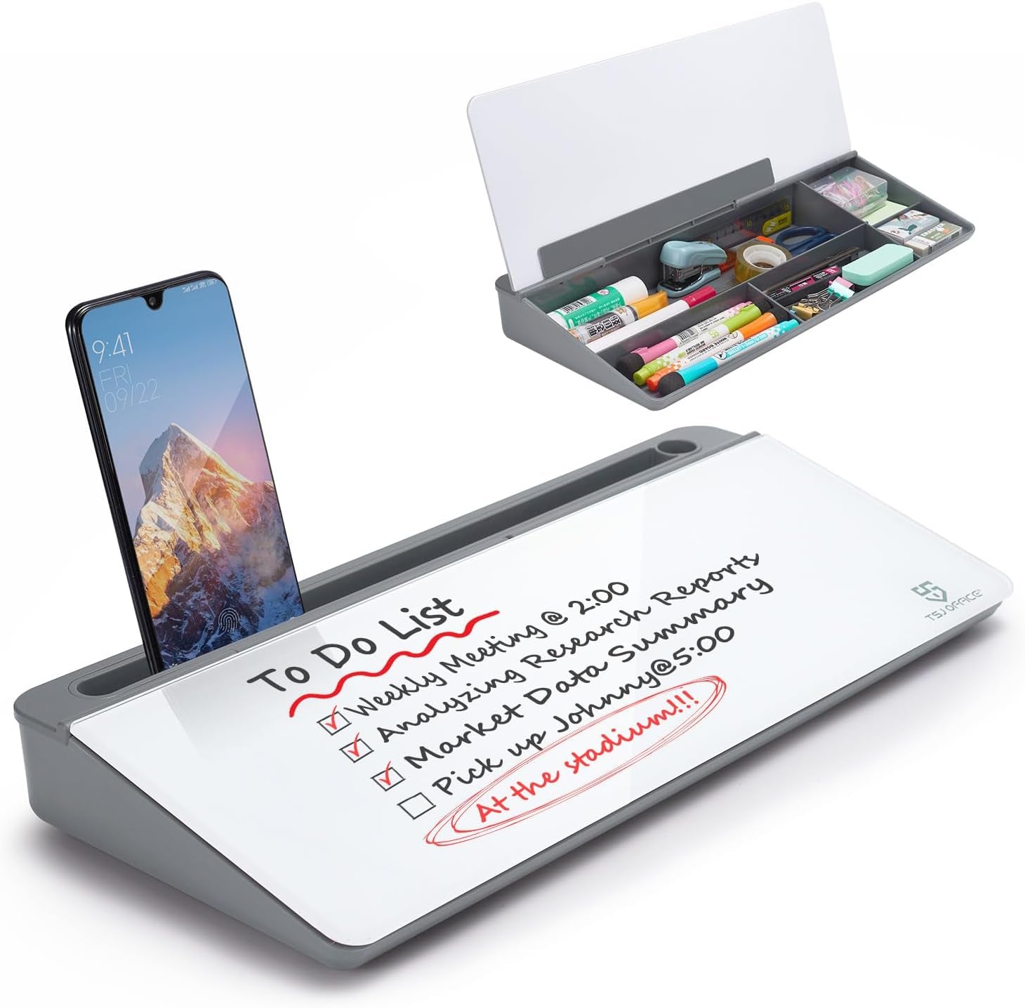 Small Desktop Glass Whiteboard Dry-Erase-Board