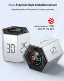 Ticktime Pomodoro Timer Cube, Hexagon Productivity Timer, Pause & Resume, Sil...