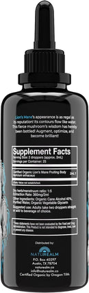 Lions Mane Liquid Tincture - Organic Memory and Focus Supplement, 50 Ml