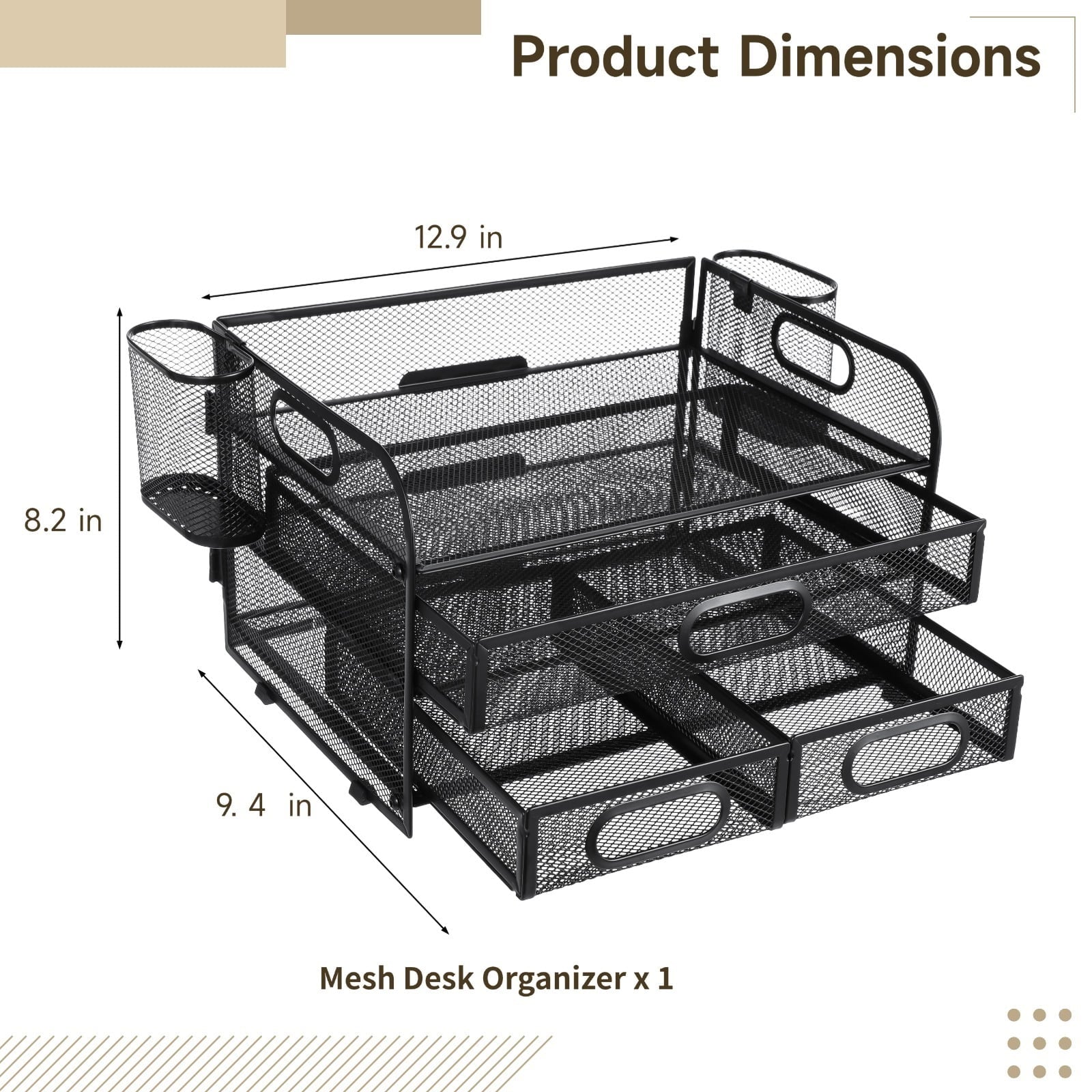 3-Tier Desk Organizer with Pen Holders