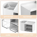 Office Desk Organizer with Drawer, Office Supplies and Desk Accessories,Pen Storage Box (White)