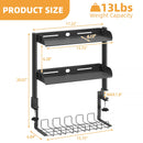 3-Tier Clamp-On Desk Shelving Unit with Under-Desk Cable Management Tray for Table Accessories, Gaming Devices, and More, Storage Tray, Desktop Organizer, Black