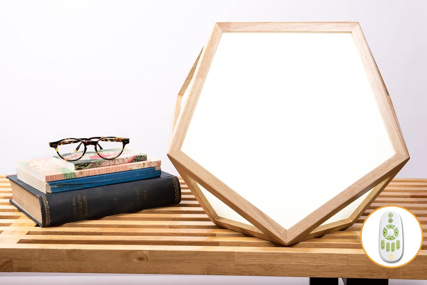 Daybright Light Therapy Lamp Full Spectrum, 10,000 LUX, Uv-Free, Full Size, Adjustable Light, Happy Light, Sun Lamp, Sunlight Lamp for Daylight Feelings - Crafted from Solid Wood