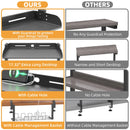 3-Tier Clamp-On Desk Shelving Unit with Under-Desk Cable Management Tray for Table Accessories, Gaming Devices, and More, Storage Tray, Desktop Organizer, Black