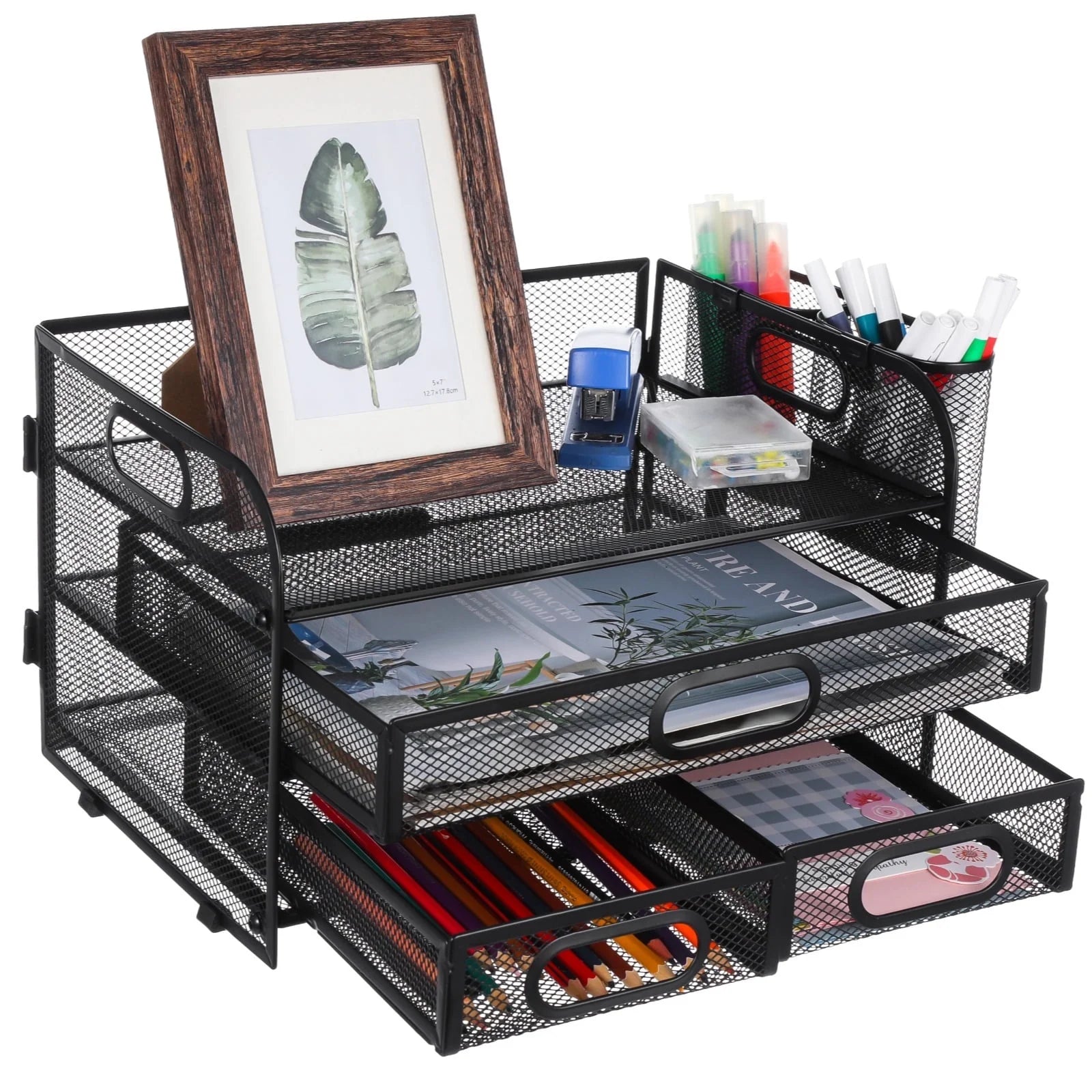 3-Tier Desk Organizer with Pen Holders