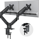 Dual Monitor Stand for Desk-Monitor Arms for 2 Monitors with C Clamp, Grommet Mounting Base for 13-32 Inch Computer Screens - Full Adjustable Monitor Mount Swivel Each Arm Holds 19.8Lbs