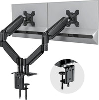 Dual Monitor Stand for Desk-Monitor Arms for 2 Monitors with C Clamp, Grommet Mounting Base for 13-32 Inch Computer Screens - Full Adjustable Monitor Mount Swivel Each Arm Holds 19.8Lbs