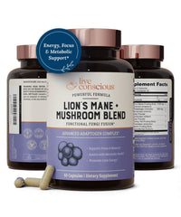 Lion’S Mane + Mushroom Blend with Cordyceps, Turkey Tail, and Reishi - for Cognitive Health and Gut Health | by  - 30 Servings