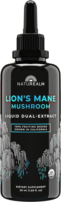 Lions Mane Liquid Tincture - Organic Memory and Focus Supplement, 50 Ml