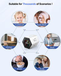 Ticktime Pomodoro Timer Cube, Hexagon Productivity Timer, Pause & Resume, Sil...