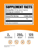 Bulksupplements Taurine Powder - Gluten Free, 2G per Serving - 250 Grams (8.8 Oz) - 125 Servings