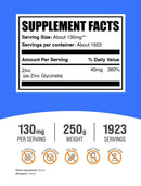 Bulksupplements Zinc Glycinate Powder - Gluten Free, 130Mg per Serving - 250 Grams (8.8 Oz) - 1923 Servings
