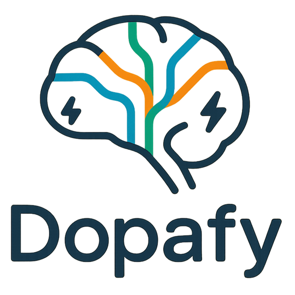 You are an expert logo designer for shopify e commerce stores. My store is selling Products that help with focus, productivity, especially those with ADHD. The name of the store is Dopafy (play on Dopamine, Shopfy, or "dopafying your life").

I need a logo that those ADHD can see and know that this store was meant for them. A symbol or logo that people ADHD can easily identify with.